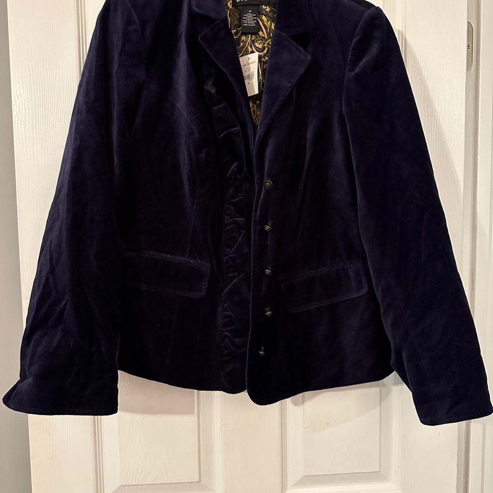 Lane Bryant Women's Velvet Blazer - Deep Blue
